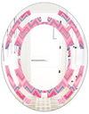 Abstract Retro Geometric III - Modern Round or Oval Wall Mirror - Space