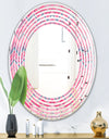 Abstract Retro Geometric III - Modern Round or Oval Wall Mirror - Wave