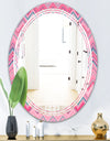 Abstract Retro Geometric III - Modern Round or Oval Wall Mirror - Triple C