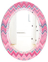 Abstract Retro Geometric III - Modern Round or Oval Wall Mirror - Triple C
