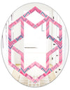 Abstract Retro Geometric III - Modern Round or Oval Wall Mirror - Hexagon Star