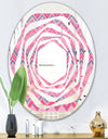 Abstract Retro Geometric III - Modern Round or Oval Wall Mirror - Whirl