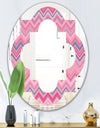 Abstract Retro Geometric III - Modern Round or Oval Wall Mirror - Quatrefoil