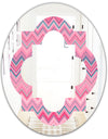 Abstract Retro Geometric III - Modern Round or Oval Wall Mirror - Quatrefoil