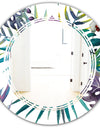 Retro Floral Botanical Design II - Modern Round or Oval Wall Mirror - Triple C