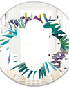Retro Floral Botanical Design II - Modern Round or Oval Wall Mirror - Quatrefoil