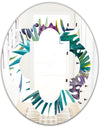 Retro Floral Botanical Design II - Modern Round or Oval Wall Mirror - Quatrefoil