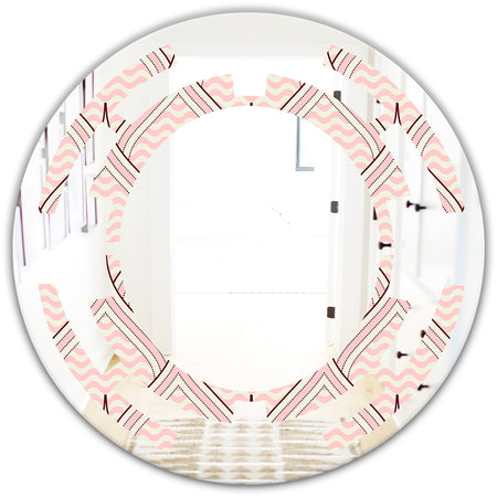 Retro Ornament With Decorative Elements - Modern Round or Oval Wall Mirror - Space