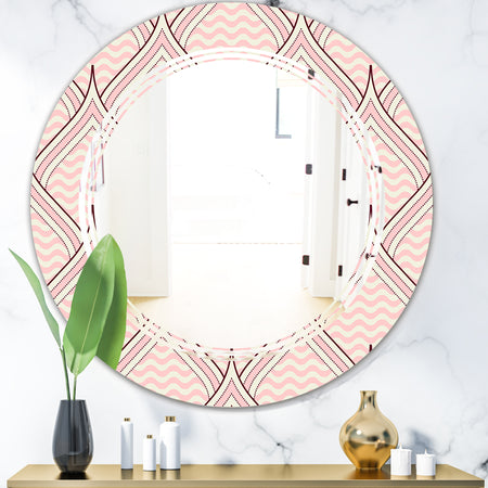Retro Ornament With Decorative Elements - Modern Round or Oval Wall Mirror - Triple C