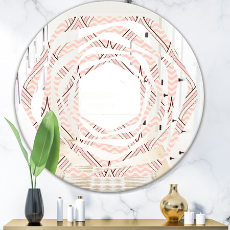 Retro Ornament With Decorative Elements - Modern Round or Oval Wall Mirror - Whirl
