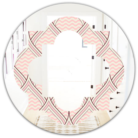 Retro Ornament With Decorative Elements - Modern Round or Oval Wall Mirror - Quatrefoil