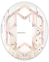 Retro Ornament With Decorative Elements - Modern Round or Oval Wall Mirror - Hexagon Star