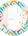 Abstract Retro Geometry I - Modern Round or Oval Wall Mirror - Triple C