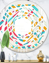 Abstract Retro Geometry I - Modern Round or Oval Wall Mirror - Whirl
