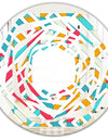 Abstract Retro Geometry I - Modern Round or Oval Wall Mirror - Whirl