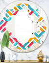 Abstract Retro Geometry I - Modern Round or Oval Wall Mirror - Quatrefoil
