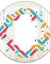 Abstract Retro Geometry I - Modern Round or Oval Wall Mirror - Quatrefoil