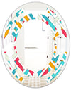 Abstract Retro Geometry I - Modern Round or Oval Wall Mirror - Space