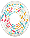 Abstract Retro Geometry I - Modern Round or Oval Wall Mirror - Whirl