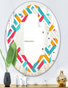 Abstract Retro Geometry I - Modern Round or Oval Wall Mirror - Quatrefoil