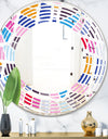 Abstract Retro Geometric Pattern I - Modern Round or Oval Wall Mirror - Wave