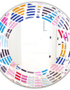 Abstract Retro Geometric Pattern I - Modern Round or Oval Wall Mirror - Wave