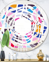 Abstract Retro Geometric Pattern I - Modern Round or Oval Wall Mirror - Whirl