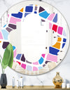 Abstract Retro Geometric Pattern I - Modern Round or Oval Wall Mirror - Quatrefoil