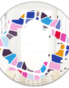 Abstract Retro Geometric Pattern I - Modern Round or Oval Wall Mirror - Quatrefoil