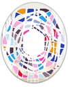 Abstract Retro Geometric Pattern I - Modern Round or Oval Wall Mirror - Whirl