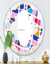 Abstract Retro Geometric Pattern I - Modern Round or Oval Wall Mirror - Quatrefoil