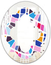 Abstract Retro Geometric Pattern I - Modern Round or Oval Wall Mirror - Quatrefoil