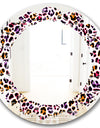 Leopard Fur Safari VII - Modern Round or Oval Wall Mirror - Leaves