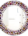 Leopard Fur Safari VII - Modern Round or Oval Wall Mirror - Triple C