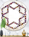 Leopard Fur Safari VII - Modern Round or Oval Wall Mirror - Hexagon Star