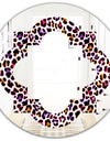 Leopard Fur Safari VII - Modern Round or Oval Wall Mirror - Quatrefoil