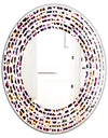 Leopard Fur Safari VII - Modern Round or Oval Wall Mirror - Wave