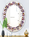 Leopard Fur Safari VII - Modern Round or Oval Wall Mirror - Leaves