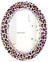 Leopard Fur Safari VII - Modern Round or Oval Wall Mirror - Triple C