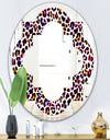 Leopard Fur Safari VII - Modern Round or Oval Wall Mirror - Quatrefoil