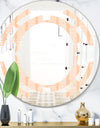 Retro Abstract Lines Pattern - Modern Round or Oval Wall Mirror - Space