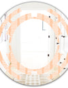 Retro Abstract Lines Pattern - Modern Round or Oval Wall Mirror - Space