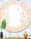 Retro Abstract Lines Pattern - Modern Round or Oval Wall Mirror - Leaves