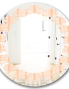 Retro Abstract Lines Pattern - Modern Round or Oval Wall Mirror - Leaves