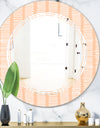 Retro Abstract Lines Pattern - Modern Round or Oval Wall Mirror - Triple C