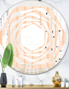 Retro Abstract Lines Pattern - Modern Round or Oval Wall Mirror - Whirl