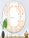 Retro Abstract Lines Pattern - Modern Round or Oval Wall Mirror - Space