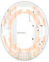 Retro Abstract Lines Pattern - Modern Round or Oval Wall Mirror - Space
