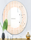 Retro Abstract Lines Pattern - Modern Round or Oval Wall Mirror - Wave