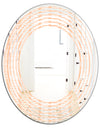 Retro Abstract Lines Pattern - Modern Round or Oval Wall Mirror - Wave